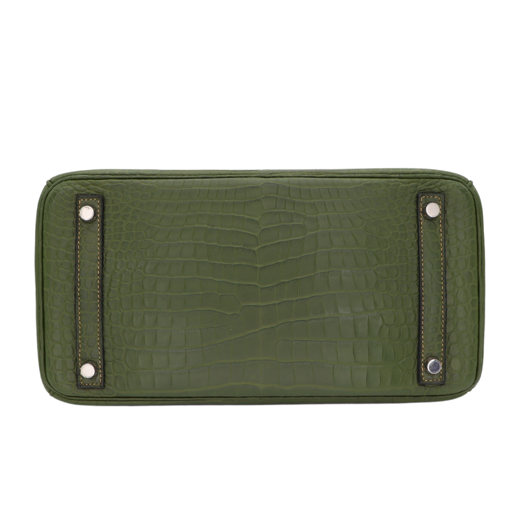 Hermès 30cm Birkin Canopee Matte Porosus Crocodile Palladium Hardware