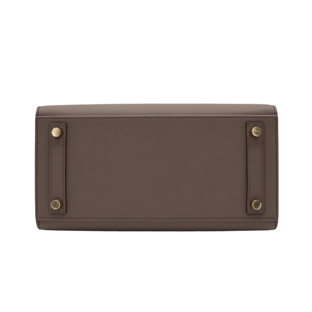 Hermès 25cm Birkin Sellier Etain Epsom Leather Gold Hardware