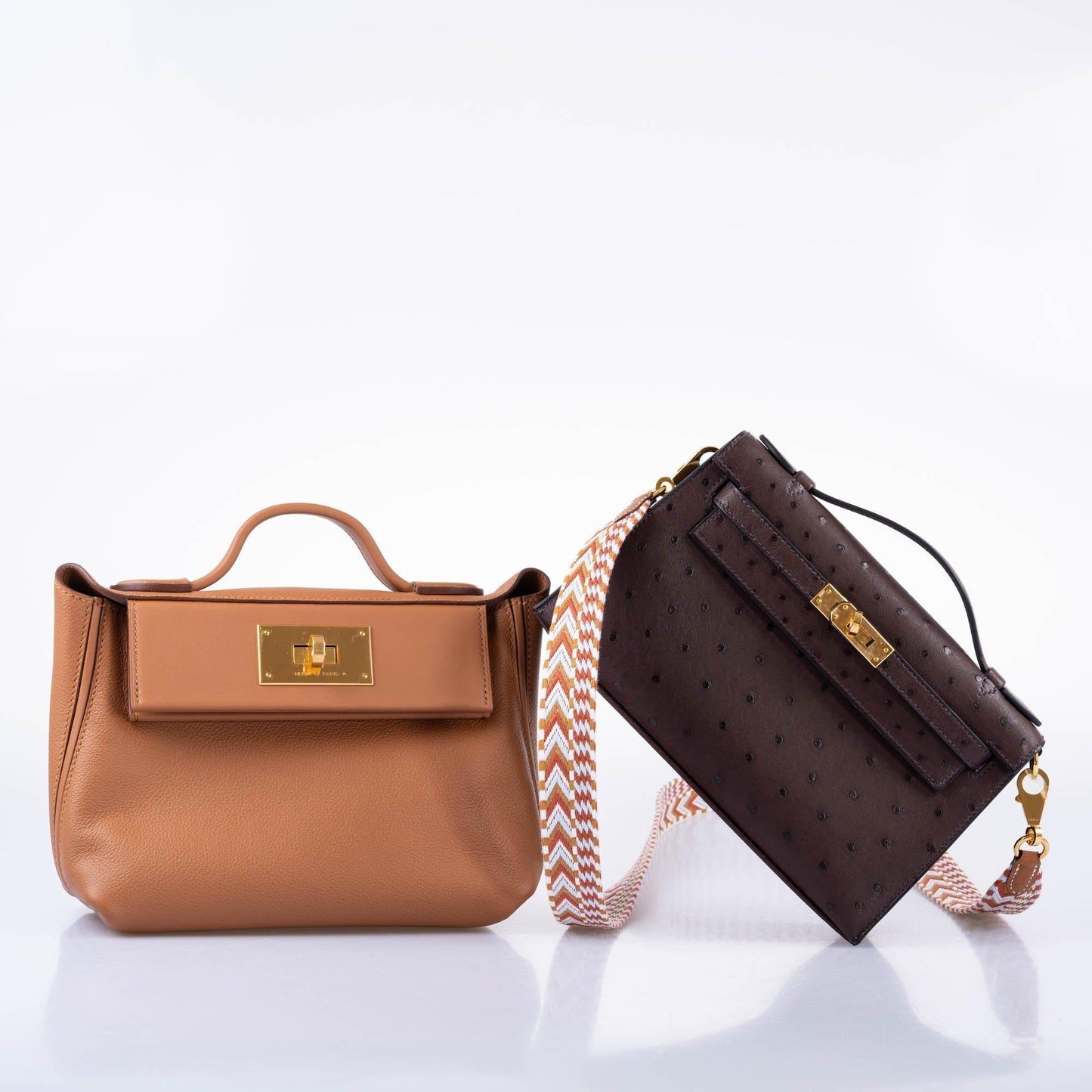 Hermes 24/24 21 Gold Evercolor and Swift Leather Gold Hardware