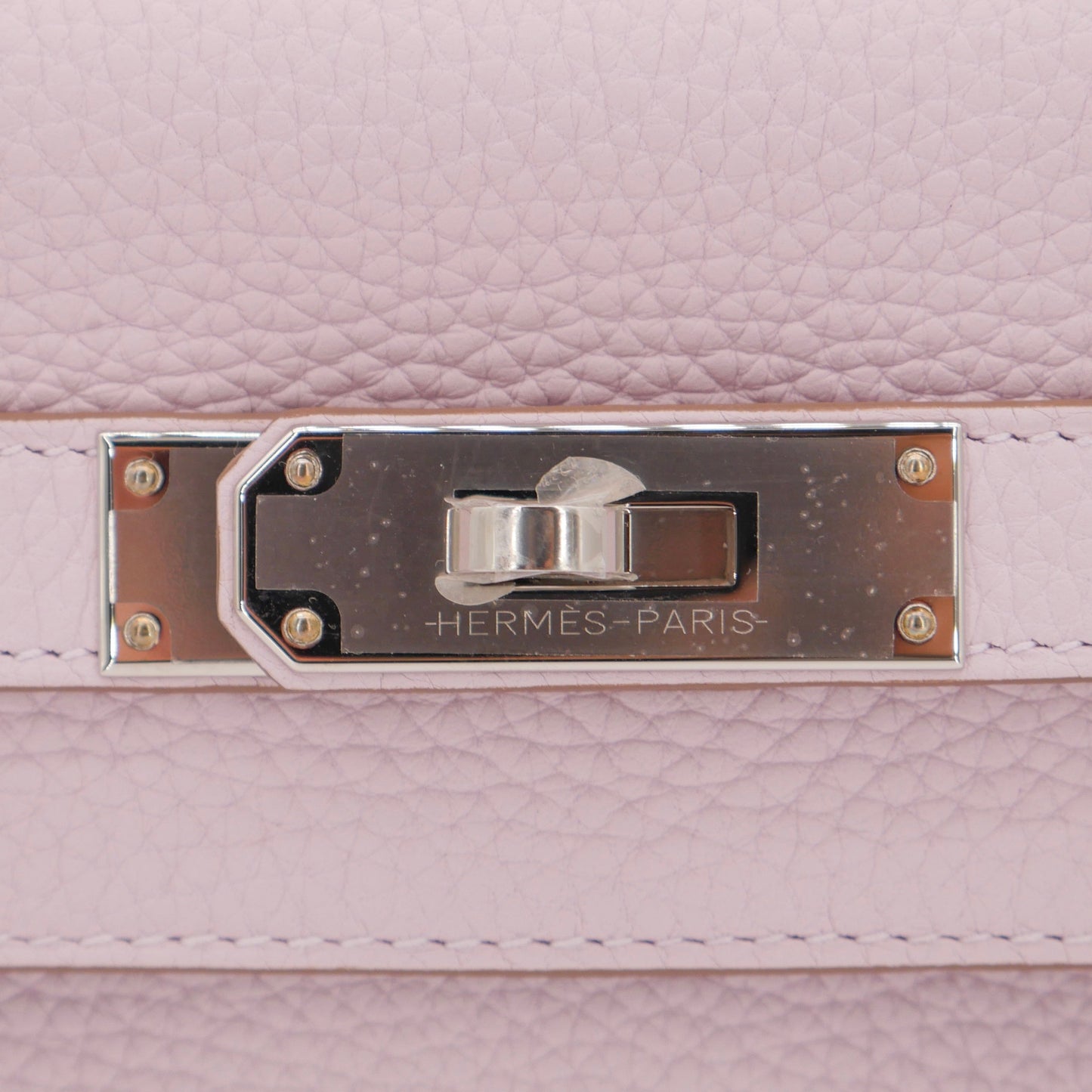 Hermès 28cm Kelly Retourne Mauve Pale Clemence Leather Palladium Hardware
