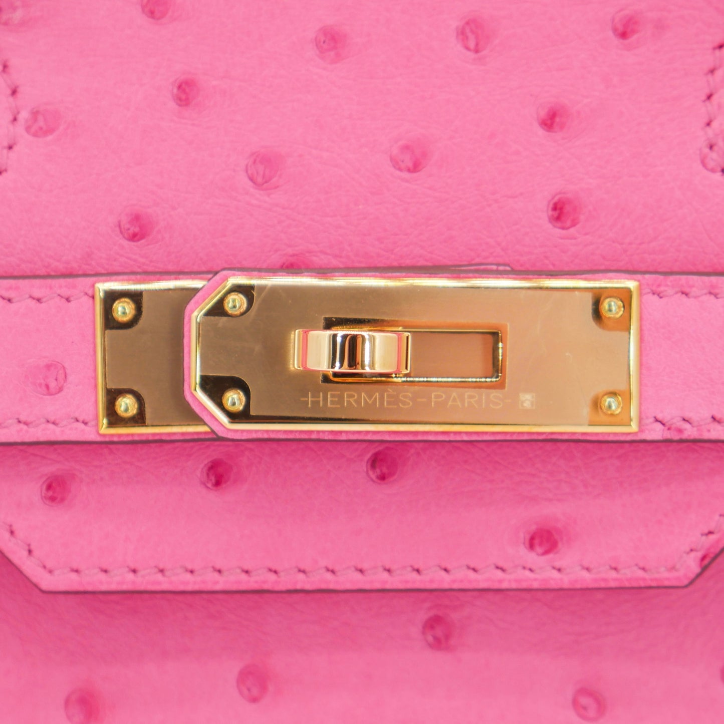 Hermès 30cm Birkin HSS Rose Tyrien/ Lime Ostrich Rose Gold Hardware