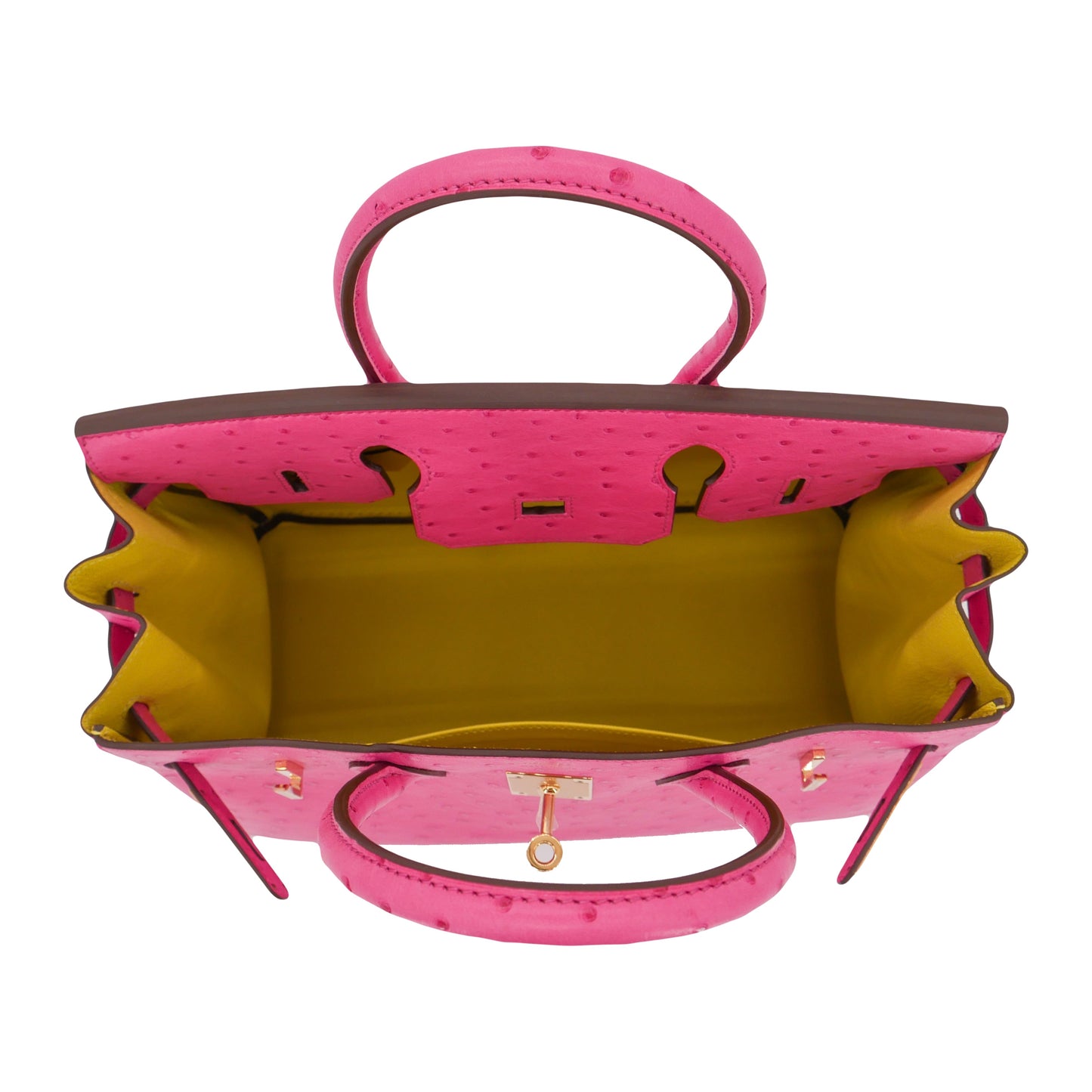 Hermès 30cm Birkin HSS Rose Tyrien/ Lime Ostrich Rose Gold Hardware