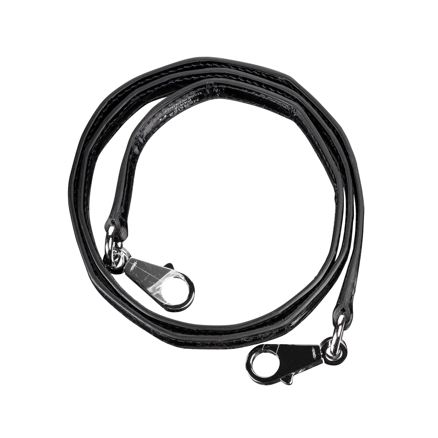 Hermès 32cm Kelly Black Shiny Niloticus Palladium Hardware