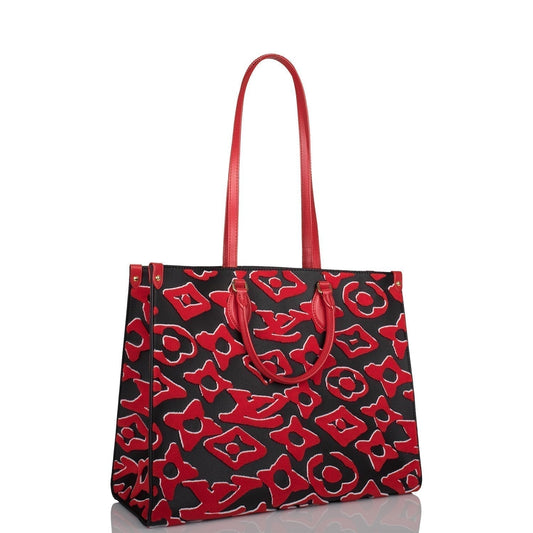 LV Onthego X Uf Black and Tufted Gm Red Monogram Canvas Tote