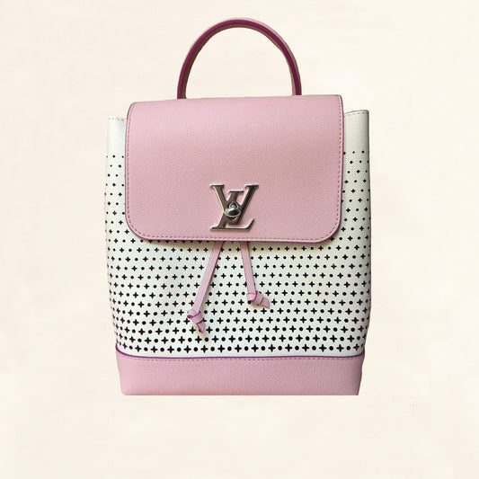 Louis Vuitton | Perforated Pink Calfskin Lockme Backpack | One-Size