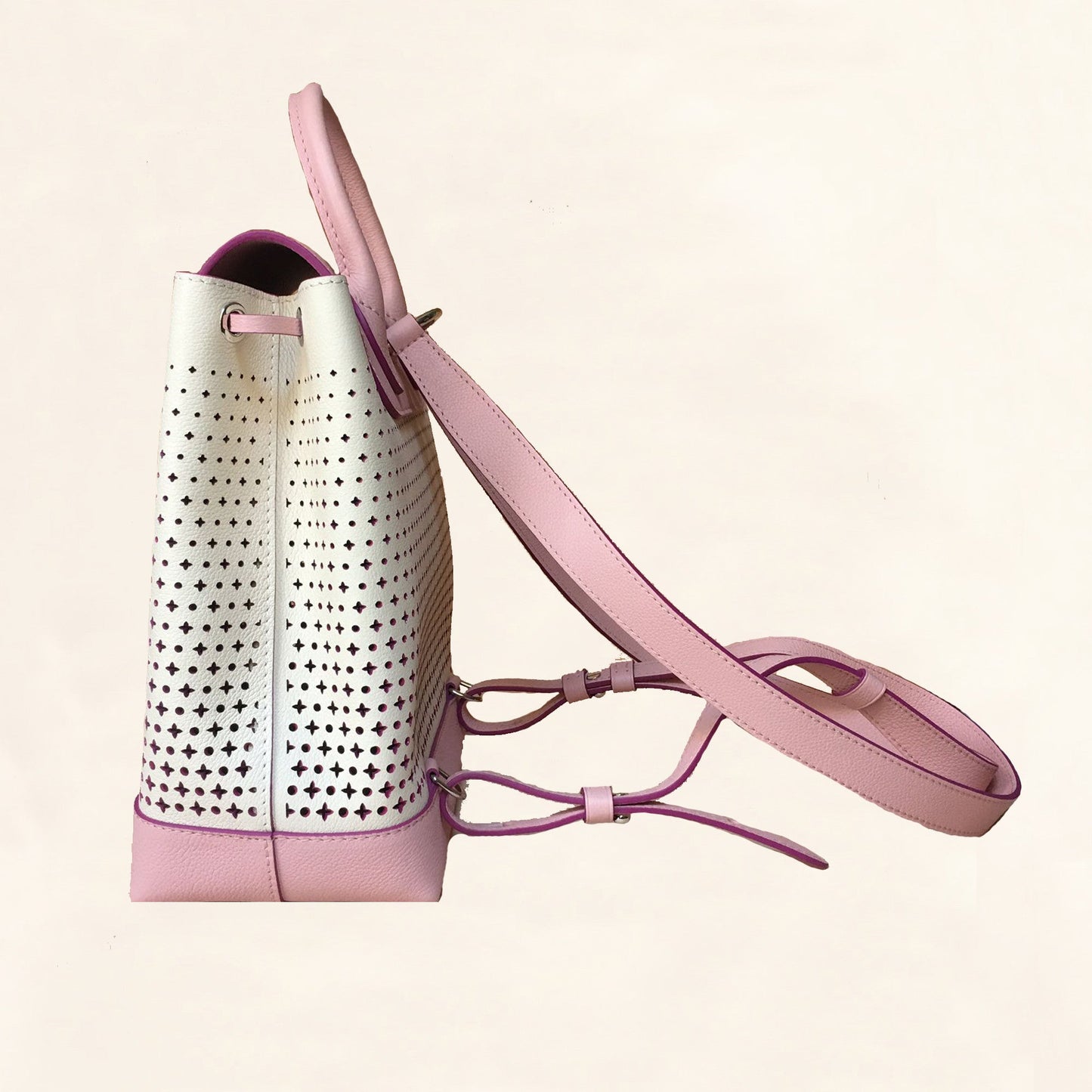 Louis Vuitton | Perforated Pink Calfskin Lockme Backpack | One-Size