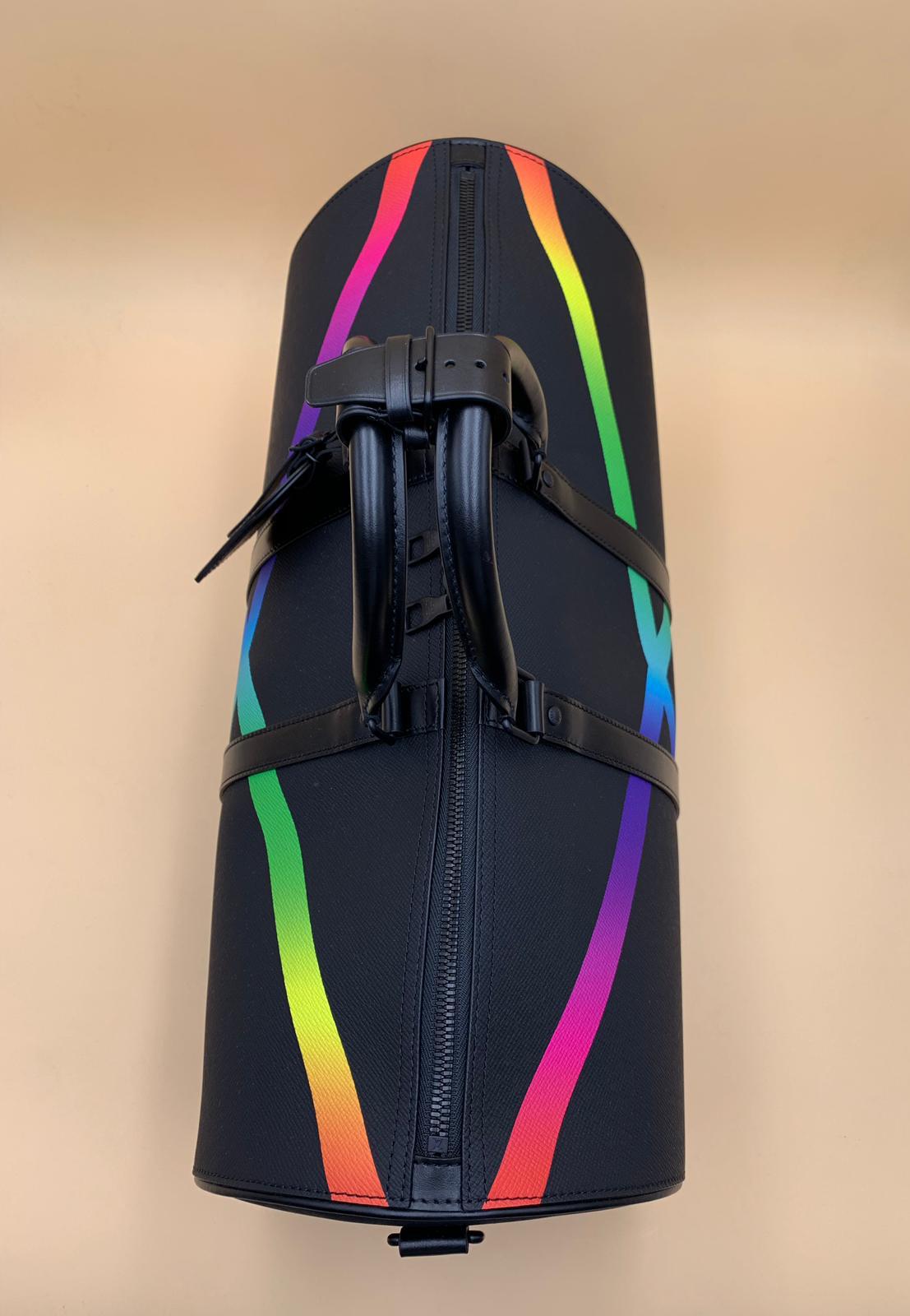 Louis Vuitton | Keepall Bandouliere 50 Black Taiga Rainbow Cross | M30345
