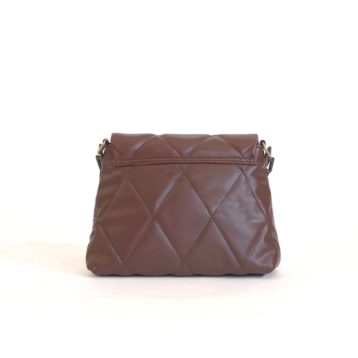 Quilted Brown Leather Shoulder Bag